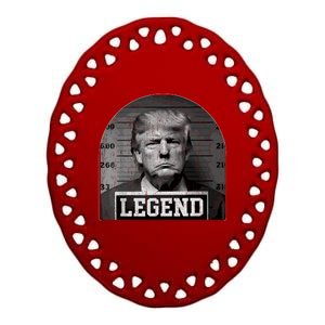 Trump Mugshot 2024 President Legend Ceramic Oval Ornament