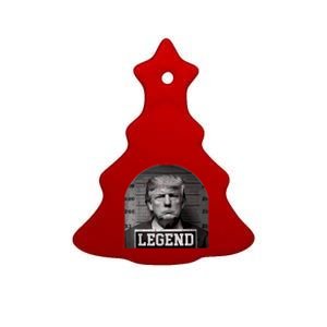 Trump Mugshot 2024 President Legend Ceramic Tree Ornament