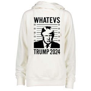 Trump Mugshot 2024 President Legend Trump never surrender Womens Funnel Neck Pullover Hood