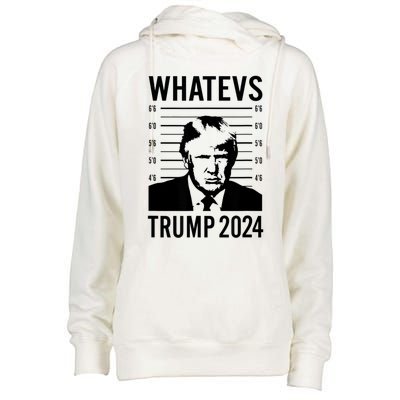 Trump Mugshot 2024 President Legend Trump never surrender Womens Funnel Neck Pullover Hood