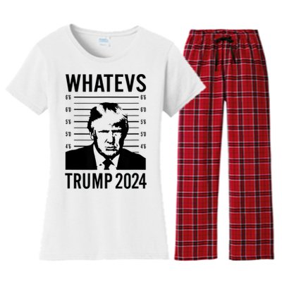 Trump Mugshot 2024 President Legend Trump never surrender Women's Flannel Pajama Set