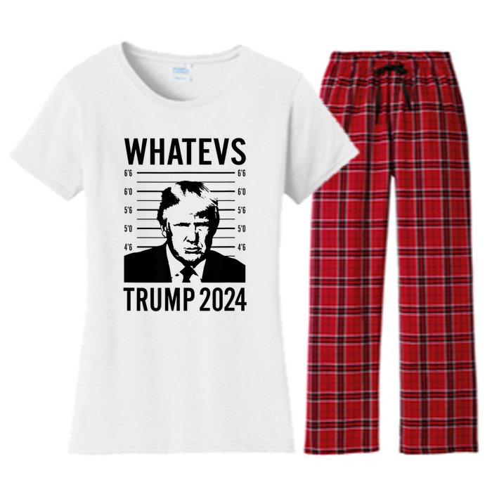 Trump Mugshot 2024 President Legend Trump never surrender Women's Flannel Pajama Set