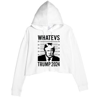 Trump Mugshot 2024 President Legend Trump never surrender Crop Fleece Hoodie