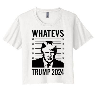 Trump Mugshot 2024 President Legend Trump never surrender Women's Crop Top Tee