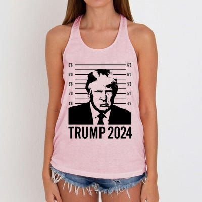 Trump Mugshot 2024 President Women's Knotted Racerback Tank