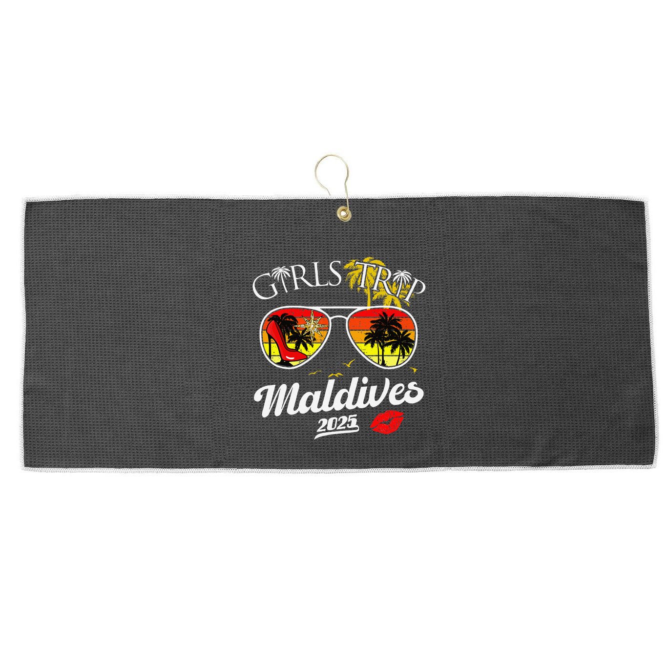 Trip Maldives 2025 Women Weekend Birthday Squad Large Microfiber Waffle Golf Towel