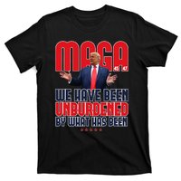 Trump Maga 2024 47th President Unburdened Meme Design T-Shirt