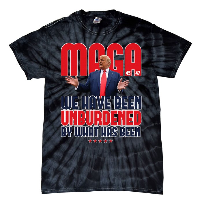 Trump Maga 2024 47th President Unburdened Meme Design Tie-Dye T-Shirt