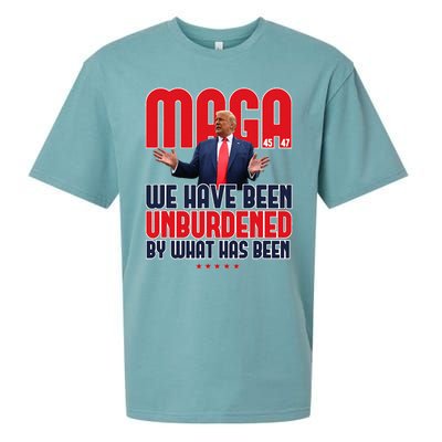 Trump Maga 2024 47th President Unburdened Meme Design Sueded Cloud Jersey T-Shirt