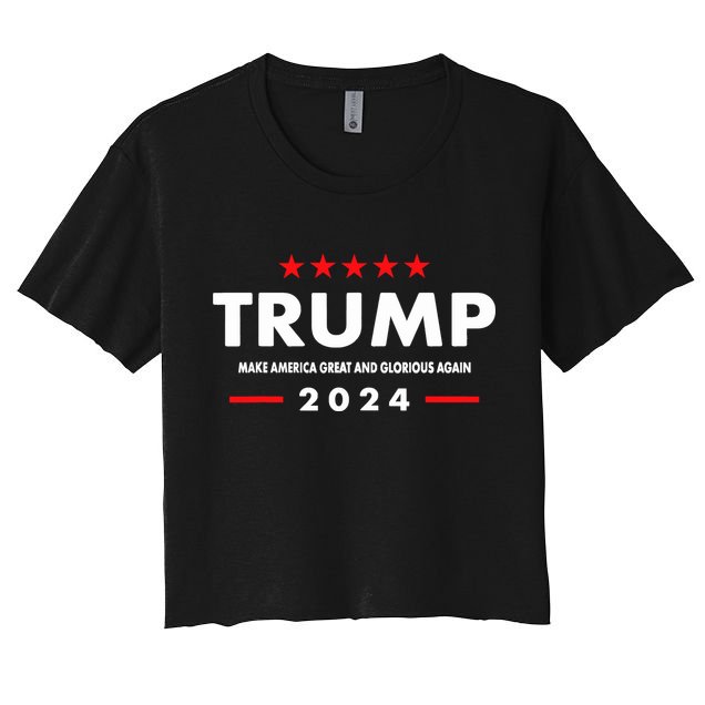 Trump MAGAGA 2024 Trump Announcement 2024 President Election Crop Top