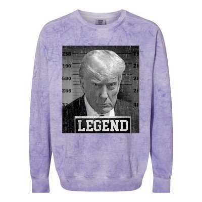 Trump Mugshot 2024 President Legend Donald Trump Mugshot Colorblast Crewneck Sweatshirt