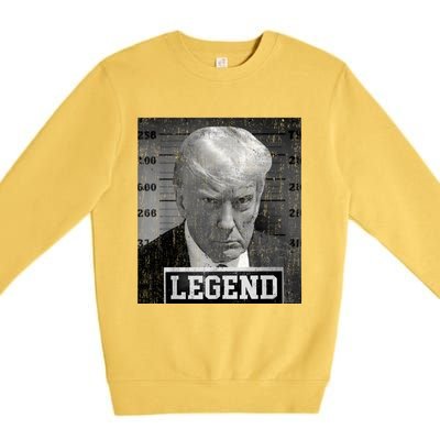 Trump Mugshot 2024 President Legend Donald Trump Mugshot Premium Crewneck Sweatshirt