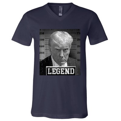 Trump Mugshot 2024 President Legend Donald Trump Mugshot V-Neck T-Shirt