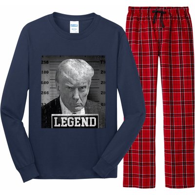 Trump Mugshot 2024 President Legend Donald Trump Mugshot Long Sleeve Pajama Set