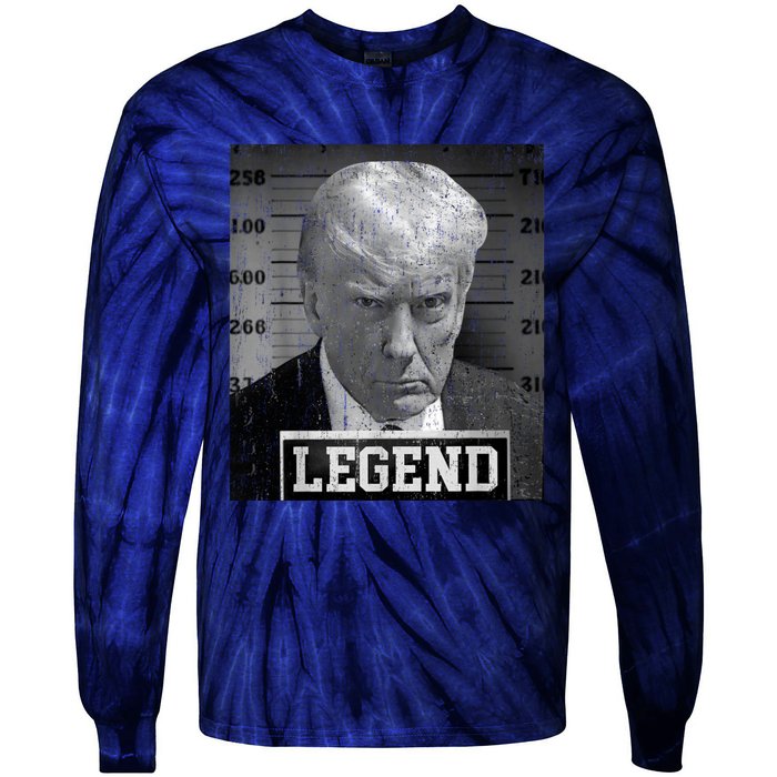 Trump Mugshot 2024 President Legend Donald Trump Mugshot Tie-Dye Long Sleeve Shirt