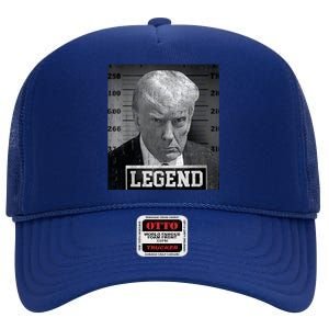 Trump Mugshot 2024 President Legend Donald Trump Mugshot High Crown Mesh Back Trucker Hat