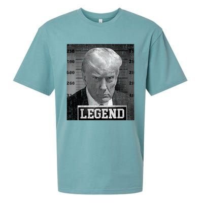 Trump Mugshot 2024 President Legend Donald Trump Mugshot Sueded Cloud Jersey T-Shirt