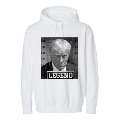 Trump Mugshot 2024 President Legend Donald Trump Mugshot Garment-Dyed Fleece Hoodie