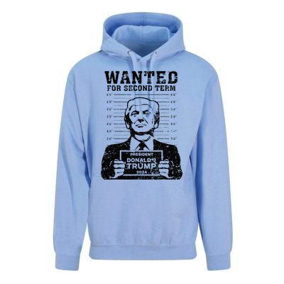 Trump Mugshot 2024 President Wanted For Second Term Unisex Surf Hoodie