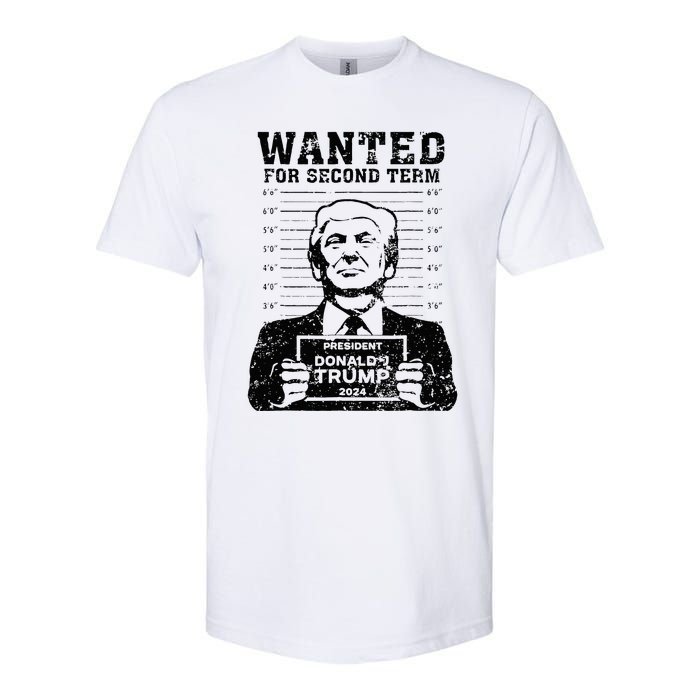 Trump Mugshot 2024 President Wanted For Second Term Softstyle CVC T-Shirt