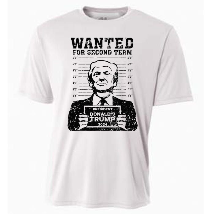 Trump Mugshot 2024 President Wanted For Second Term Cooling Performance Crew T-Shirt