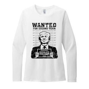 Trump Mugshot 2024 President Wanted For Second Term Womens CVC Long Sleeve Shirt