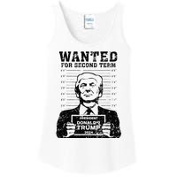 Trump Mugshot 2024 President Wanted For Second Term Ladies Essential Tank