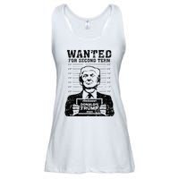 Trump Mugshot 2024 President Wanted For Second Term Ladies Essential Flowy Tank