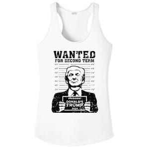 Trump Mugshot 2024 President Wanted For Second Term Ladies PosiCharge Competitor Racerback Tank