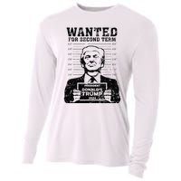 Trump Mugshot 2024 President Wanted For Second Term Cooling Performance Long Sleeve Crew