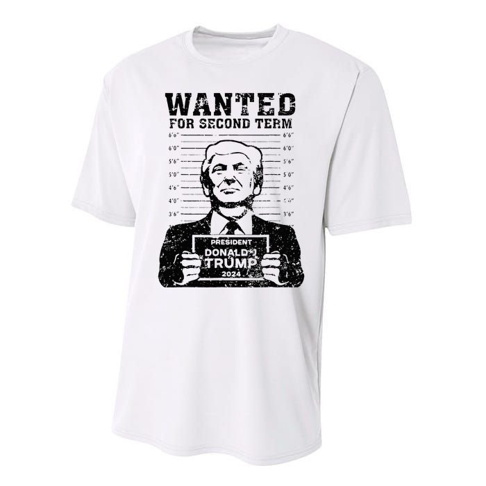 Trump Mugshot 2024 President Wanted For Second Term Performance Sprint T-Shirt