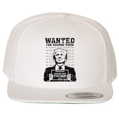 Trump Mugshot 2024 President Wanted For Second Term Wool Snapback Cap