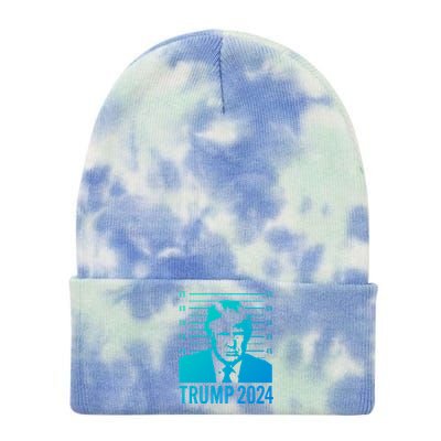 Trump Mugshot 2024 President Funny Gift Tie Dye 12in Knit Beanie