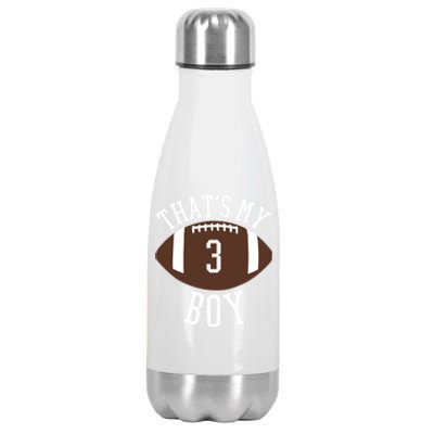 ThatS My #3 Football Number 3 Jersey Football Mom Dad Meaningful Gift Stainless Steel Insulated Water Bottle