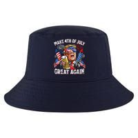 Trump Make 4th Of July Great Again Fireworks US Flag Men Drinking Beer Funny Cool Comfort Performance Bucket Hat