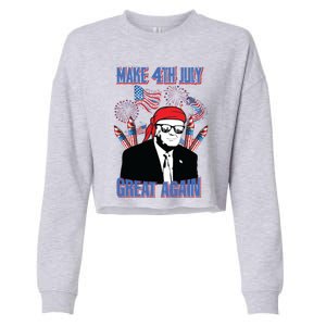 Trump Make 4th Of July Great Again 4th July Trump 4th July Meaningful Gift Cropped Pullover Crew