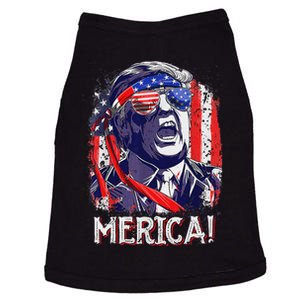 Trump Merica 4th Of July American Flag Doggie Tank