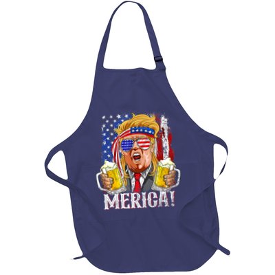 Trump Mullet 4th Of July USA American Flag Merica Trump 2024 Apron