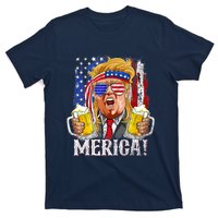 Trump Mullet 4th Of July USA American Flag Merica Trump 2024 T-Shirt