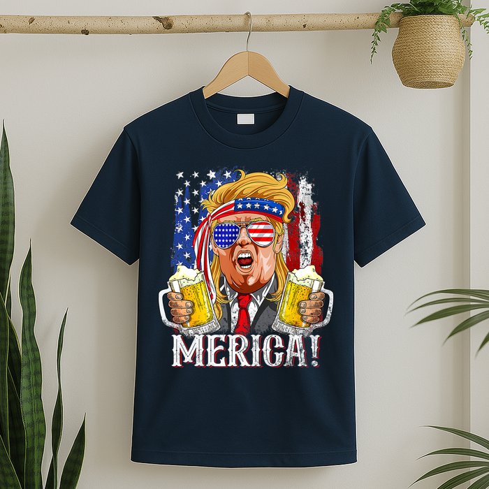 Trump Mullet 4th Of July USA American Flag Merica Trump 2024 T-Shirt