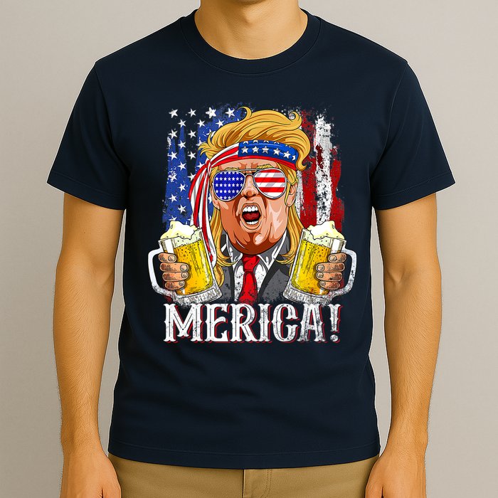 Trump Mullet 4th Of July USA American Flag Merica Trump 2024 T-Shirt