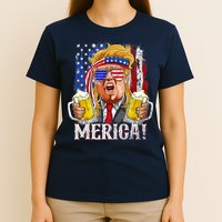 Trump Mullet 4th Of July USA American Flag Merica Trump 2024 T-Shirt