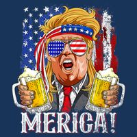Trump Mullet 4th Of July USA American Flag Merica Trump 2024 T-Shirt