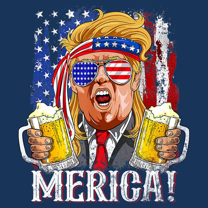 Trump Mullet 4th Of July USA American Flag Merica Trump 2024 T-Shirt