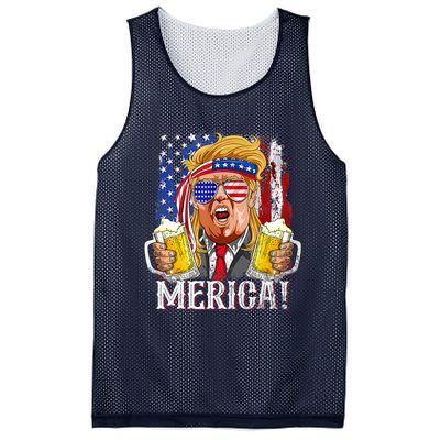 Trump Mullet 4th Of July USA American Flag Merica Trump 2024 Mesh Reversible Basketball Jersey Tank