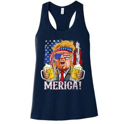 Trump Mullet 4th Of July USA American Flag Merica Trump 2024 Womens Tank Top