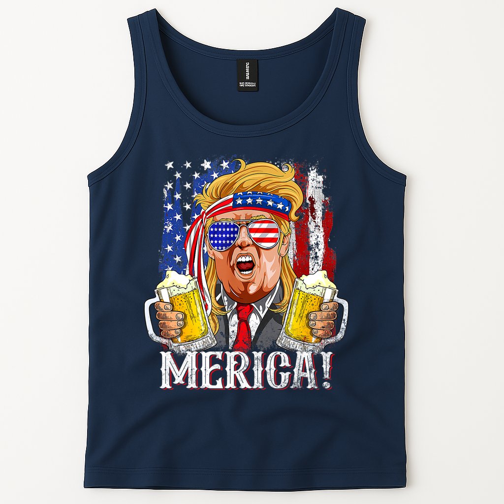 Trump Mullet 4th Of July USA American Flag Merica Trump 2024 Tank Top