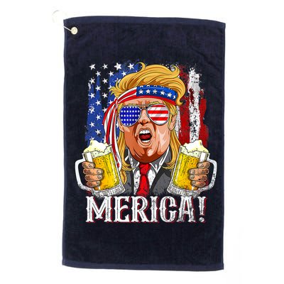 Trump Mullet 4th Of July USA American Flag Merica Trump 2024 Golf Towel