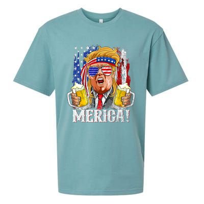 Trump Mullet 4th Of July USA American Flag Merica Trump 2024 Sueded Cloud Jersey T-Shirt