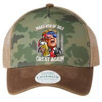 Trump Make 4th Of July Great Again Drinking Beer Funny Legacy Tie Dye Trucker Hat